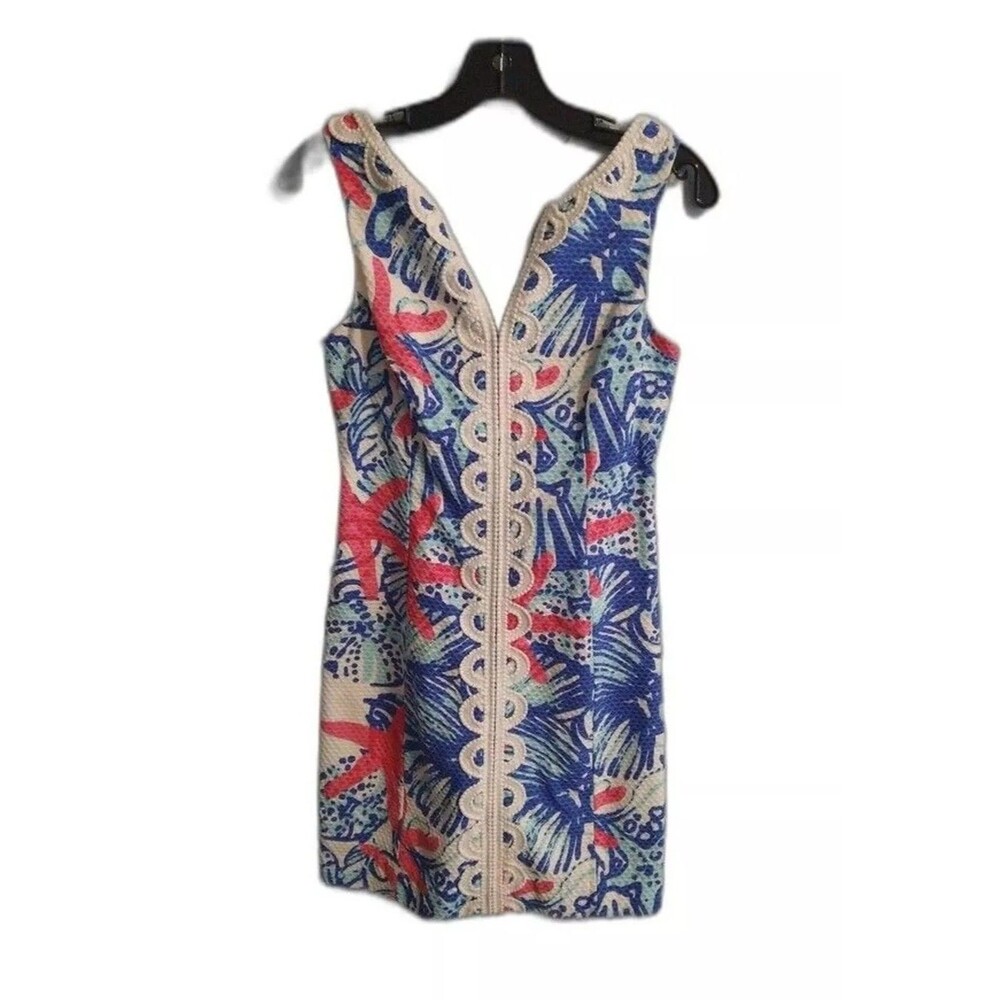 Lilly Pulitzer V-neck Embroidered  Cottage core Beachy Boho Dress Size 0